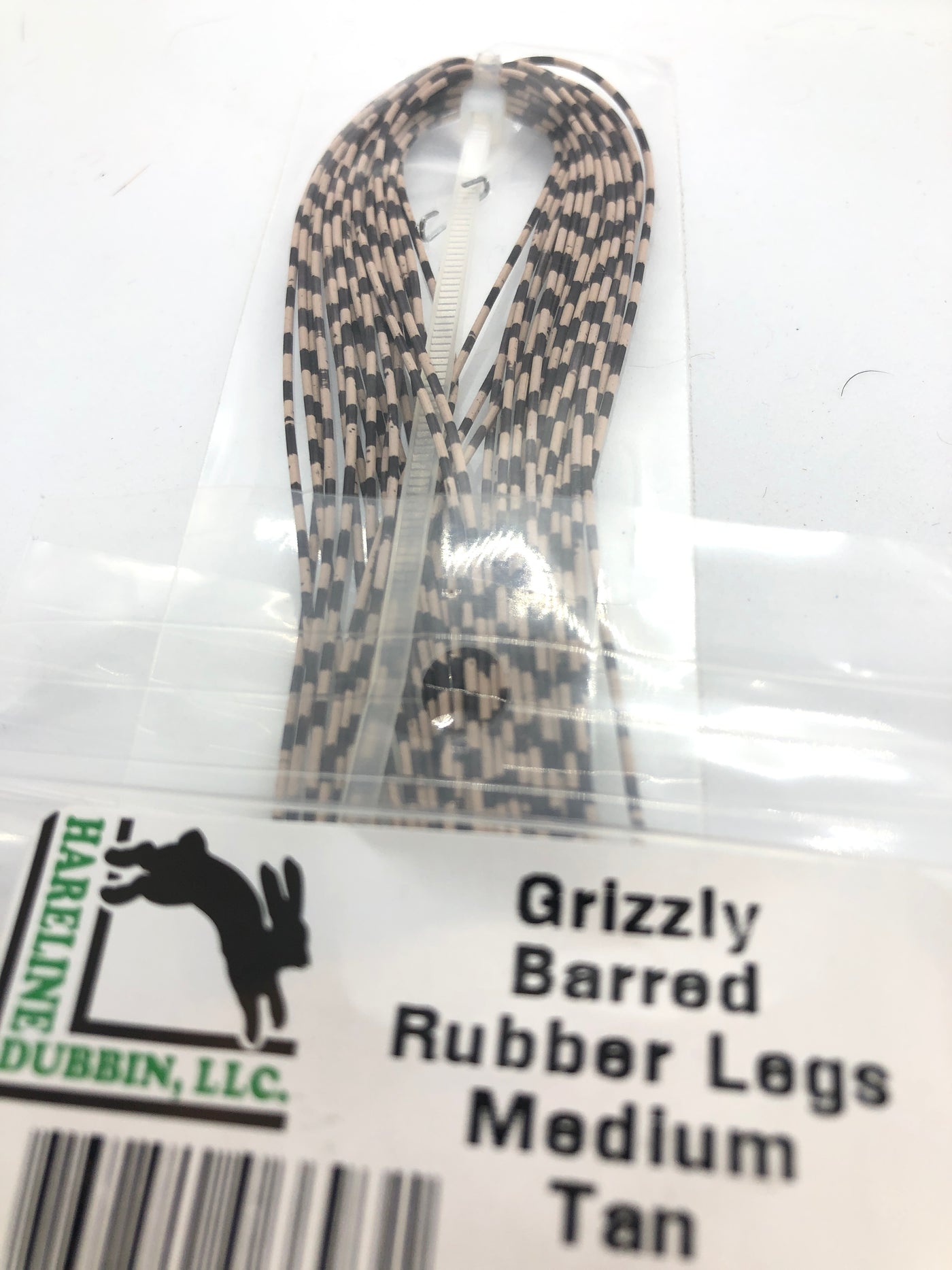 Hareline Dubbin Grizzly Barred Rubber Legs Medium