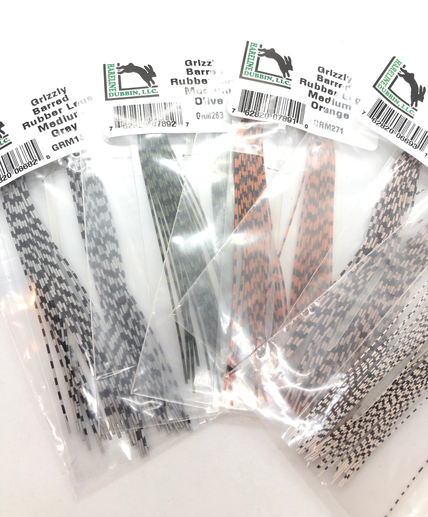 Hareline Dubbin Grizzly Barred Rubber Legs Medium