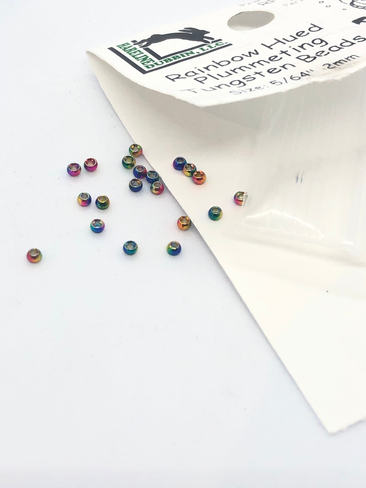 Hareline Dubbin Plummeting Tungsten Beads Rainbow Hued 1/16”