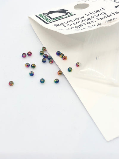 Hareline Dubbin Plummeting Tungsten Beads Rainbow Hued 1/16”