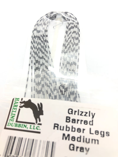 Hareline Dubbin Grizzly Barred Rubber Legs Medium