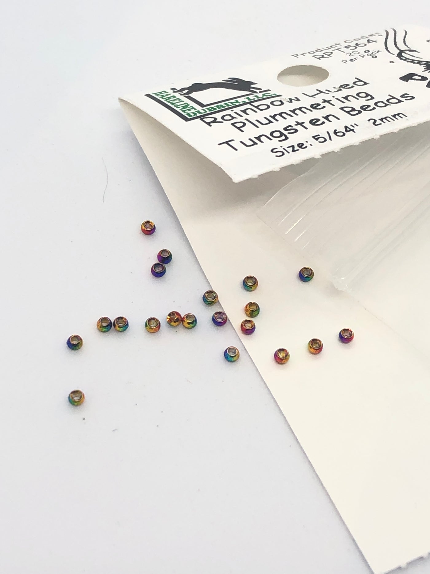 Hareline Dubbin Plummeting Tungsten Beads Rainbow Hued 1/16”