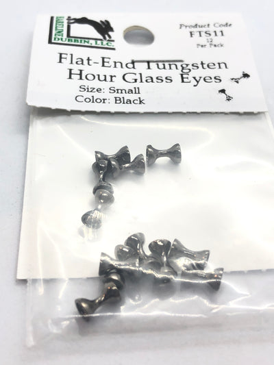 Hareline Dubbin Flat End Tungsten Hour Glass Eyes