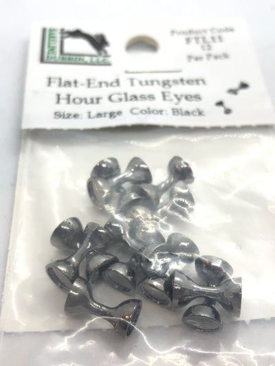 Hareline Dubbin Flat End Tungsten Hour Glass Eyes