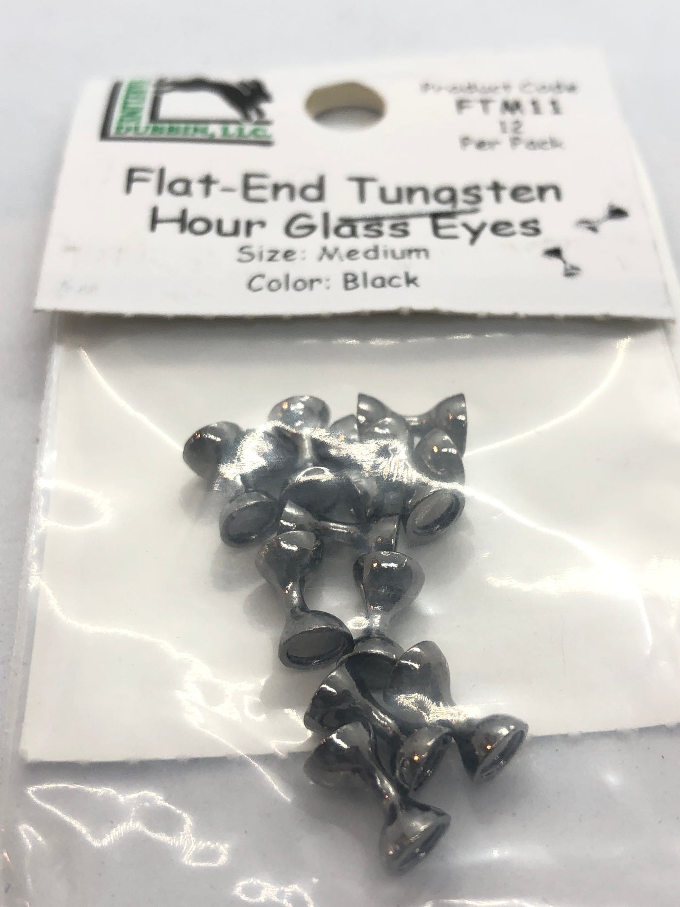 Hareline Dubbin Flat End Tungsten Hour Glass Eyes