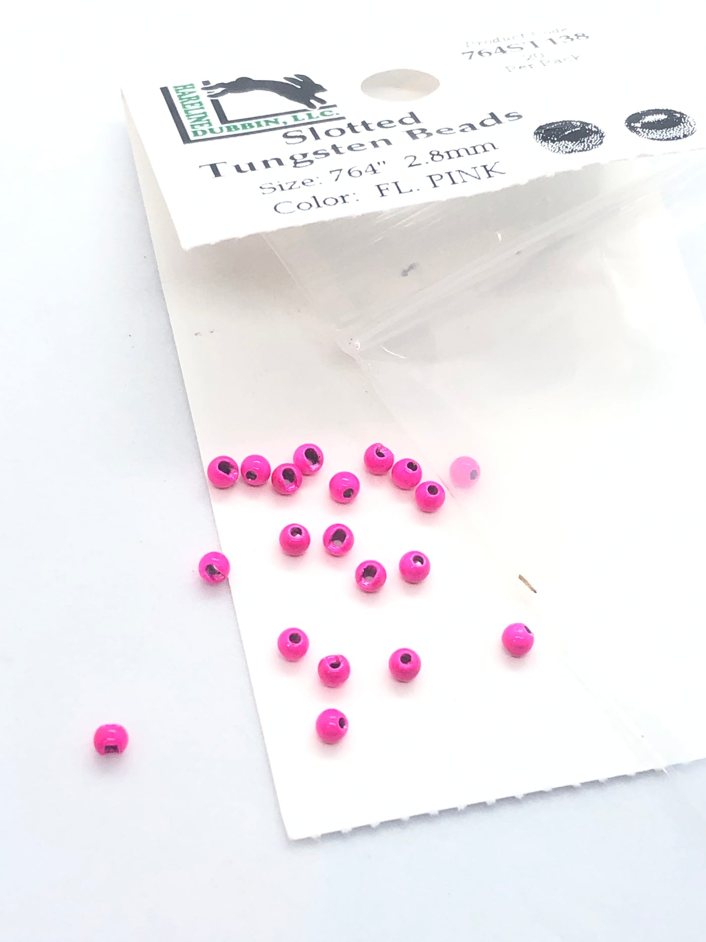 Hareline Dubbin Fluorescent Slotted Tungsten Beads 20 Packs