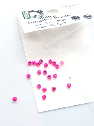 Hareline Dubbin Fluorescent Slotted Tungsten Beads 20 Packs